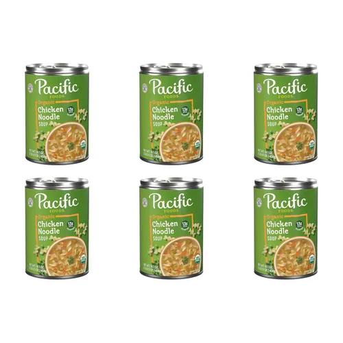 Vista 4 de Pacific Foods Sopa orgánica de pollo con mantequilla con arroz, lata de 16.3 onzas