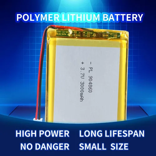 Vista 3 de 3.7v 3000mAh 904860 Batería de Polímero de Iones de Litio Recargable Batería de Lipo Batería de Iones de Litio con Conector PH2.0mm