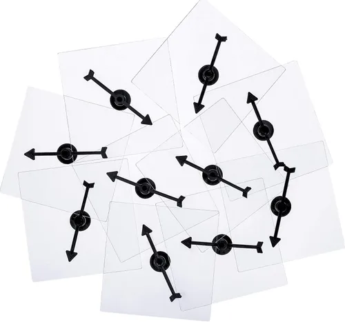 Vista 10 de Gejoy Spinners transparentes a granel para el aula, juego de matemáticas de borrado en seco con flecha giratoria (paquete de 10, transparente)