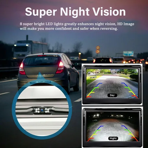 Vista 2 de Kairiyard Cámara de respaldo de matrícula, impermeable, vista trasera de 170°, cámara de visión trasera, visión nocturna, sistemas de cámara