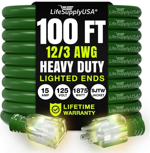 Vista 13 de Cable de extensión de 3 pies para interiores y exteriores 10/3 calibre Ultra resistente de 3 puntas SJTW, impermeable, cable de alimentación