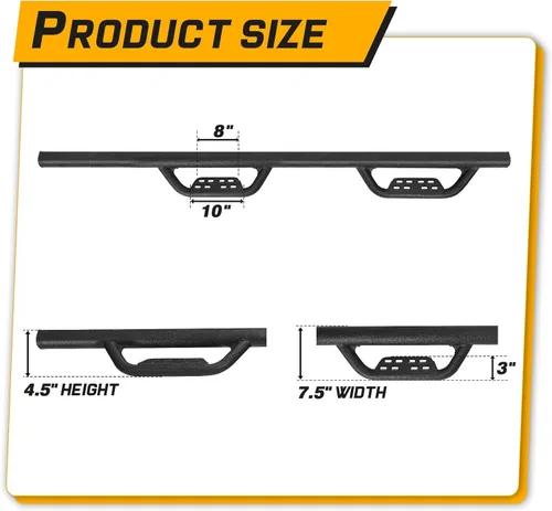 Vista 9 de SMANOW Estribos Barras de Paso Laterales Compatibles con Chevy Silverado 2007-2018 y GMC Sierra 1500 2500HD 3500HD (Incluye 2019 1500 LD) / 2019