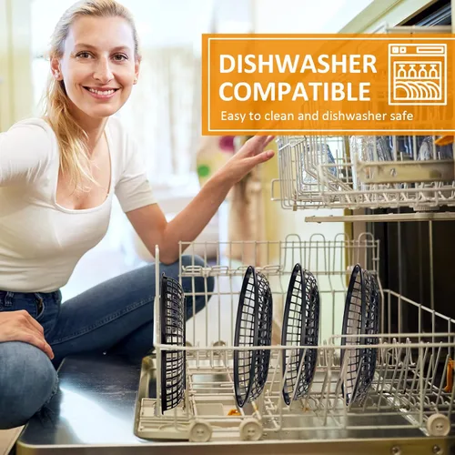 Vista 5 de Potchen 100 cestas de comida rápida de 8.9 x 5.5 pulgadas, cestas de plástico para alimentos, bandeja de chips negros, bandeja ovalada reutilizable