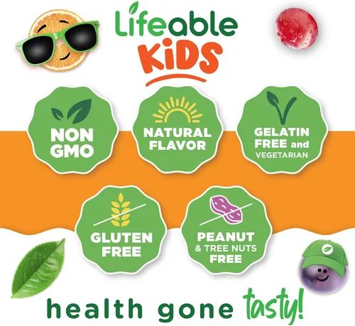 Vista 4 de Hierro viable para niños - con vitamina C - 10 mg - Suplemento gomoso de sabor natural de gran sabor, sin gluten, vegetariano, sin OMG, masticable