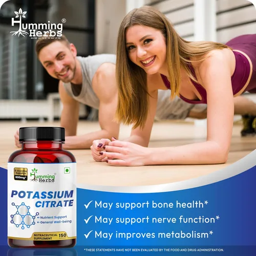 Vista 3 de Citrato de potasio 800 mg (306 mg de potasio elemental) – electrolitos y apoyo para el equilibrio del pH – vegano, sin OMG – 150 cápsulas