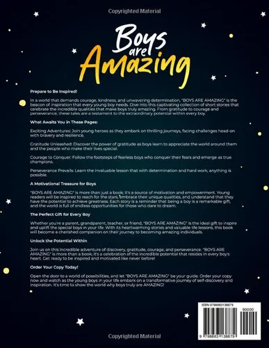 Vista 2 de BOYS ARE AMAZING Exciting and Inspirational Short Stories for Boys about Gratitude, Courage and Perseverance A Motivational Book for Young Boys I