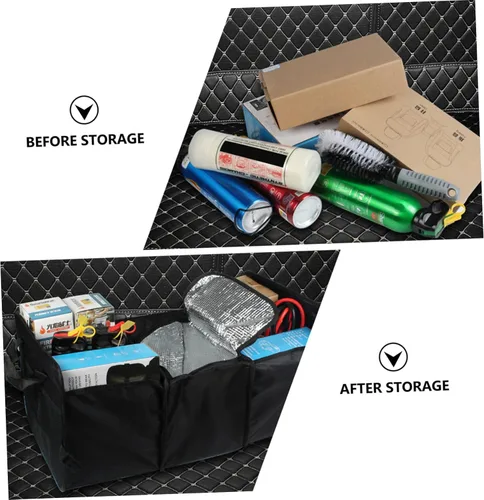 Vista 4 de SUPVOX Caja plegable para vehículo contenedor de comestibles Suv Trunk Organizer Coches Coches Auto Car Trunk Organizer Collapse Storage Bins Funda