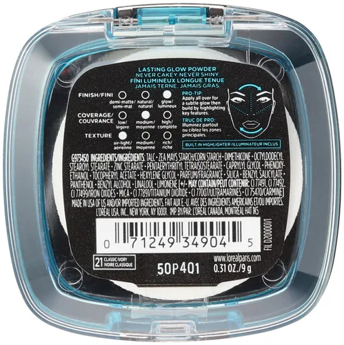 Vista 5 de Base de maquillaje Infallible Pro Glow Powder, de L'Oreal Paris, Marfil clásico