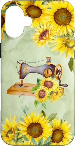 Vista 22 de iPhone 16 Sewing Machine Quilter Sewing, Sunflowers Sewing Machine Case