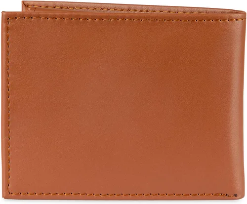 Vista 3 de Tommy Hilfiger Cartera de piel auténtica para hombre con ventana de identificación y múltiples ranuras para tarjetas