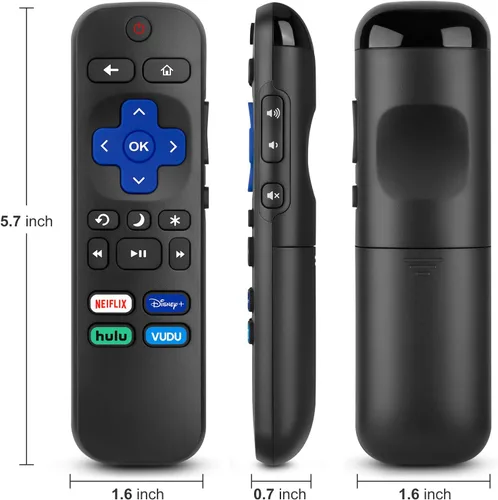Vista 8 de Mando a distancia para Hisense-TCL-Onn-Sharp-Philips-Westinghouse-Insignia-Element Roku TV Remoto Repuesto (Paquete de 2)