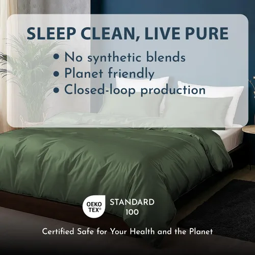 Vista 5 de Juego de funda de edredón tamaño individual de Linenwalas - De viscosa derivada del bambú, suave, transpirable, ligera, funda de edredón refrescante