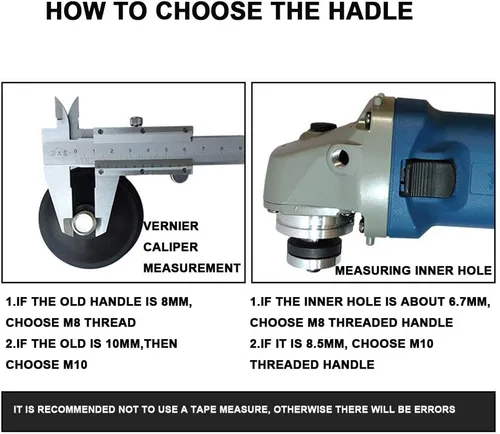 Vista 5 de Mango lateral auxiliar de rosca de 0.315 in de diámetro apto para todas las marcas amoladora angular (0.315 in)