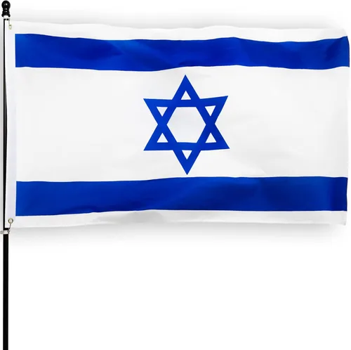 DANF - Bandera de Israel de poliéster de 3 x 5 pies de grosor, resistente a la decoloración, ojales de latón, cabecera de lona, bandera nacional