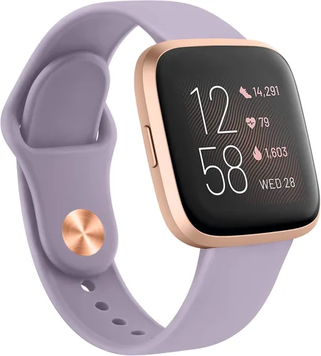 Vista 8 de AK Correas de silicona compatibles con Fitbit Versa 2, correas clásicas suaves de repuesto para reloj inteligente Fitbit Versa (azul abismo)