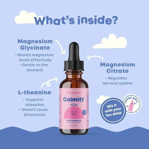 Vista 6 de JoySpring Calmify Magnesium Glycinate and Genius Drops for Kids