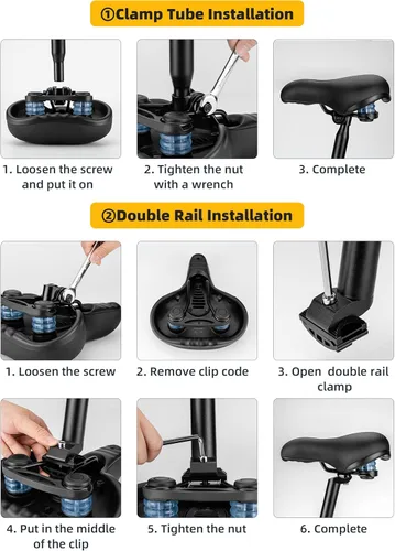Vista 8 de ROCKBROS Asiento de bicicleta de espuma viscoelástica, sillín de bicicleta cómodo e impermeable para bicicletas de ciudad, MTB y carreras