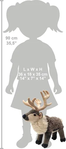 Vista 3 de Wild Republic Reindeer Plush, Stuffed Animal, Plush Toy, Kids Gifts, Animal Plush, 12-inches