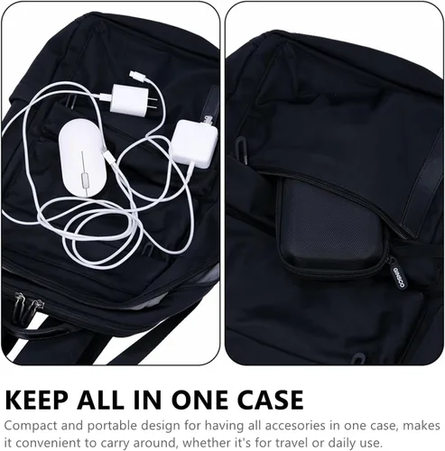 Vista 4 de Ginsco Estuche de protección de carcasa dura, bolsa organizadora de accesorios electrónicos para MacBook Air/pro, adaptadores, cargadores, cables