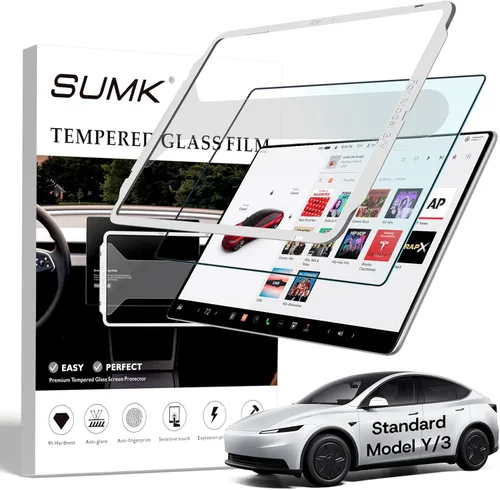 Vista 13 de Protector de pantalla trasera de 8 pulgadas para Tesla Model 3/Y, protector de pantalla de vidrio templado con marco de alineación para Tesla