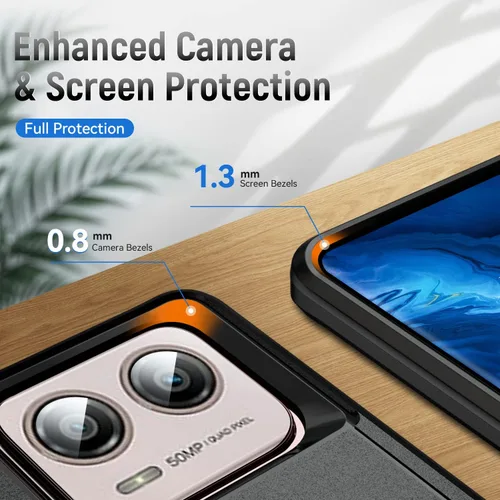 Vista 4 de Funda para Moto Edge Plus 2023, Moto Edge+ 2023, con protector de pantalla, resistente, resistente, a prueba de golpes, funda protectora para Negro