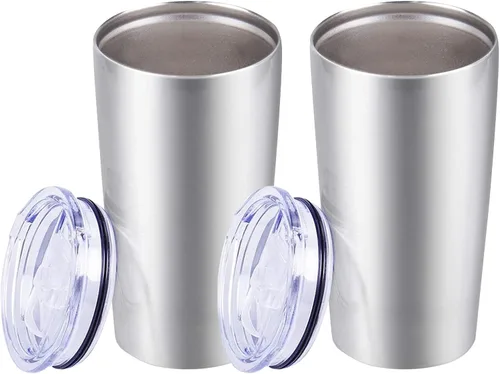 Vista 7 de eing Vaso delgado de acero inoxidable, vaso de 12 onzas, doble pared aislada al vacío, taza de café de acero inoxidable con tapa, taza de viaje