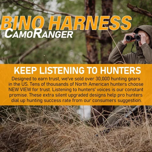 Vista 7 de NEW VIEW CamoRanger Arnés de Bino para Pecho, Arnés de Bino Ripstop con Estuche de Telémetro y Cubierta para Lluvia para Caza