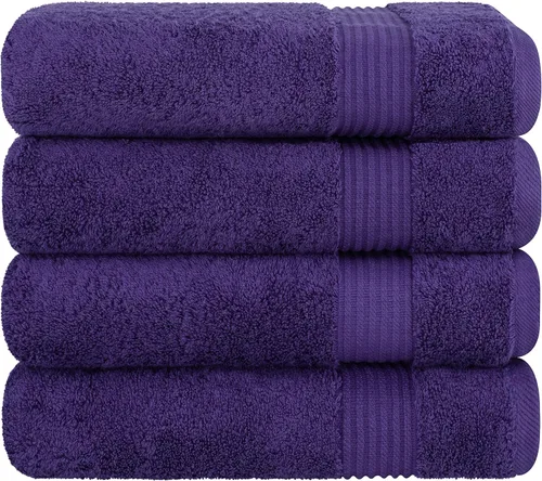 Vista 30 de Cotton Paradise 100% Cotton Turkish Washcloth Set for Bathroom, 4 Piece Soft Absorbent Small Hand Face Towels Wash Rags, Lilac