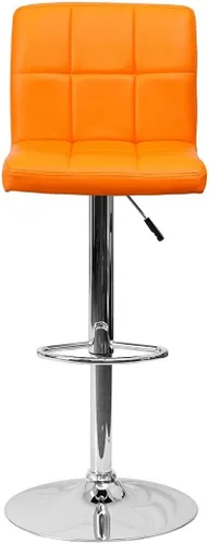 Vista 5 de KLS14 - Taburetes de diseño moderno, asiento elevado, ajustable, hidráulico, giratorio de 360 grados, marco de acero resistente, asiento acolchado