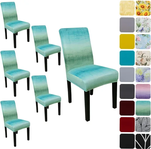 Vista 66 de Fundas para sillas de comedor, juego de 2 fundas, con patrón elástico Parsons, de elastano, extraíbles y lavables, protector para sillas de cocina