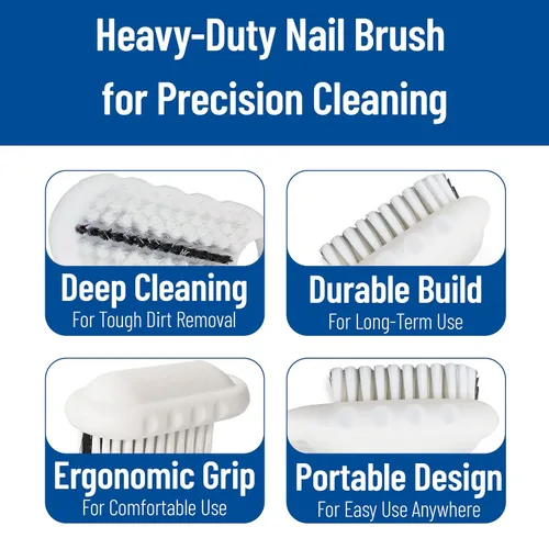Vista 4 de Cepillo de uñas y manos Sparta de grado comercial, cepillo resistente para manos y uñas con cerdas rígidas para jardineros, mecánicos y personal