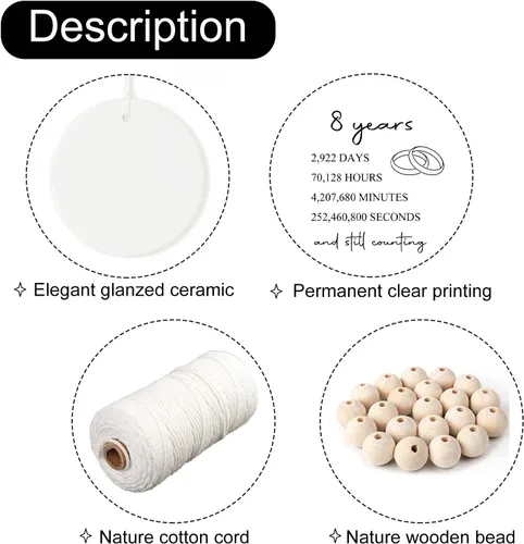 Vista 6 de 8ª boda de bronce para pareja, esposa, marido, 8 años, regalo de matrimonio para él y ella