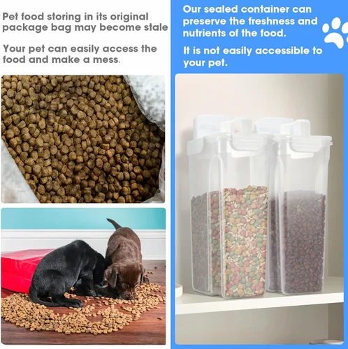 Vista 7 de TBMax Contenedor de almacenamiento de alimentos para perros de 5 a 7 libras, recipiente hermético de comida para gatos con boquilla más grande