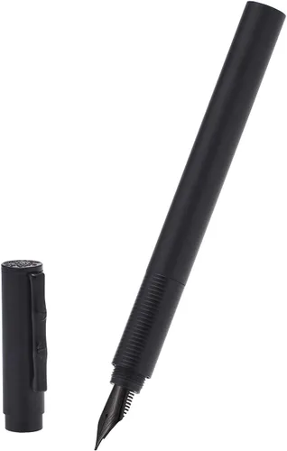 Vista 22 de Hongdian H1 - Pluma estilográfica de aluminio negro, punta doblada, instrumento de escritura suave con convertidor y estuche para bolígrafos