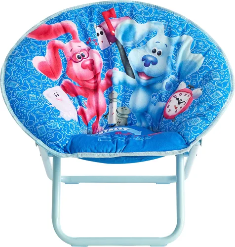 Nickelodeon Blues Clues Silla para platillos plegable para niños de 19" con cojín, a partir de 3 años, poliéster