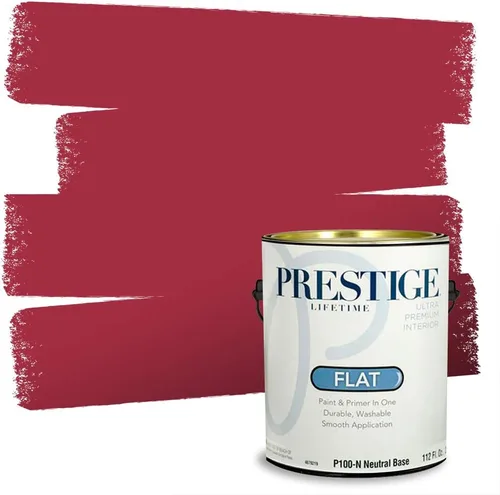 Vista 68 de Prestige Paints E100-T-SW6591 Pintura exterior e imprimación en uno, 1 galón, plano, combinación comparable de Sherwin Williams Amaryllis, 1 galón