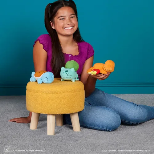 Vista 2 de Pokémon 5" Squirtle, Charmander, Bulbasaur durmientes, paquete de 3 peluches - Licencia oficial - Auténtico set de figuras de juguetes de peluche