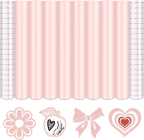 Vista 28 de Tintnut Vinilo permanente rosa – 8 hojas de vinilo adhesivo permanente de amaranto de 12 x 10 pulgadas, autoadhesivo rosa a prueba de agua