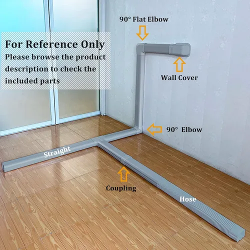 Vista 7 de LyPrem Gris Cubierta de Conjunto de Líneas Mini Split de 16.5 Pies Kit de Cubierta de Línea PVC de 4 pulgadas para Mini Split y Aire Acondicionado