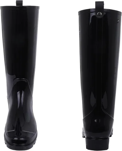 Vista 4 de Asgard Botas de lluvia altas para mujer, impermeables, hasta la rodilla, pantorrilla delgada