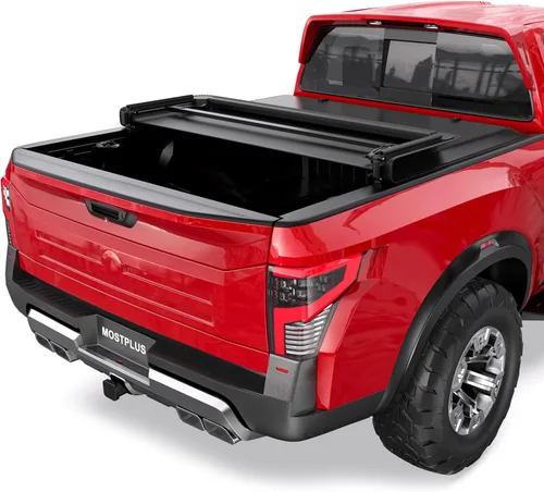 MOSTPLUS Cubierta Tonneau plegable suave de 5 pies para caja de camioneta compatible con Nissan Frontier 2005-2025 2026 Fleetside/Suzuki Equator