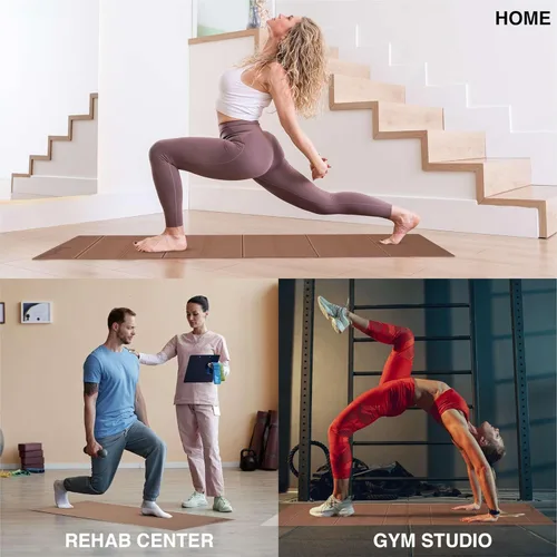 Vista 5 de Foldable Yoga Exercise Mat – Lightweight, Anti-Slip, and Easy to Store for Yoga, Pilates, Home Workouts, and Floor Exercises