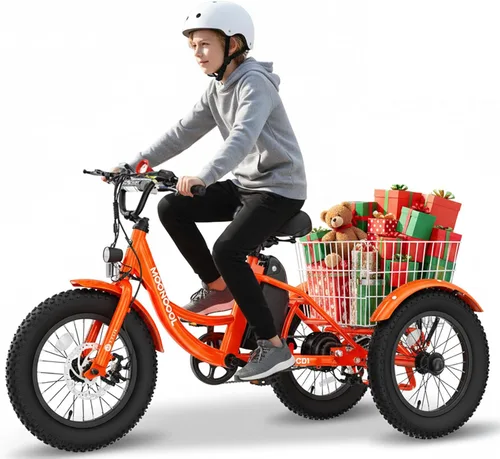 Vista 11 de MOONCOOL Triciclo eléctrico de 16 pulgadas, triciclo eléctrico de la Flor Rosa