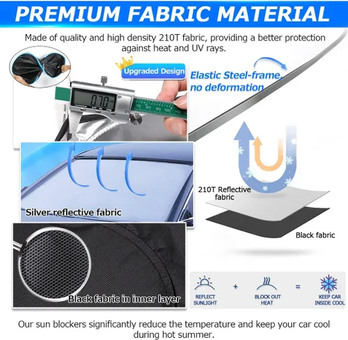 Vista 5 de Karltys 3 parasoles para parabrisas para Mazda CX5 2017-2025, parasol para ventana delantera y lateral, ajuste personalizado CX-5, protector