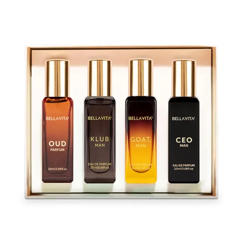 Vista 7 de Set de regalo de perfume de lujo para hombre (4 x 0.68 onzas líquidas) Regalos para hombres Klub, Oud, CEO, Perfume de cabra Perfume