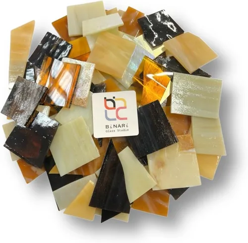 Vista 5 de Binari - Mosaico de mosaico para manualidades, varios colores y texturas (tono azul)