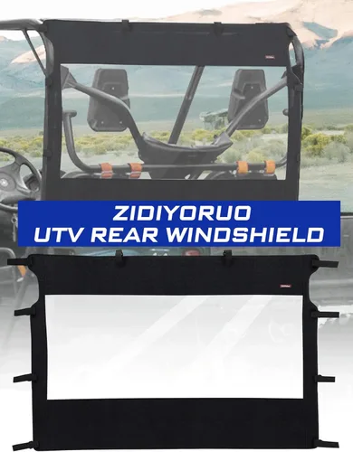 Vista 2 de ZIDIYORUO Parabrisas trasero suave para Yamaha Rhino y Massimo UTVs – Parabrisas de PVC listo para el invierno, impermeable y resistente al viento