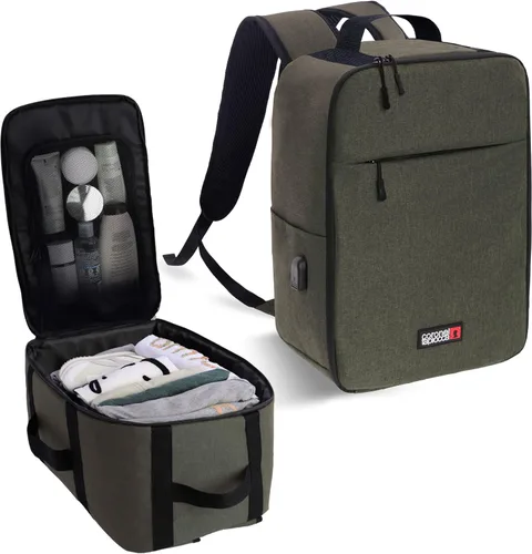 Vista 10 de Coronel Tapiocca Mochila unisex Viaje Cabina Avion Avion Cabina Mochila de viaje, Negro/Blanco