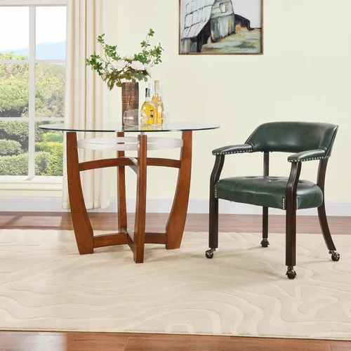 Vista 146 de Silla de comedor con ruedas, sillas de capitán con rodillos, juegos de dinette, sillas de póquer con ruedas, mesa de cocina, sillas rodantes, silla
