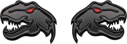 Vista 10 de Emblema de dinosaurio insignias de metal para Dodge RAM TRX 1500 2500 3500 ~ Pégalas en cualquier lugar (un par) (ojo rojo)